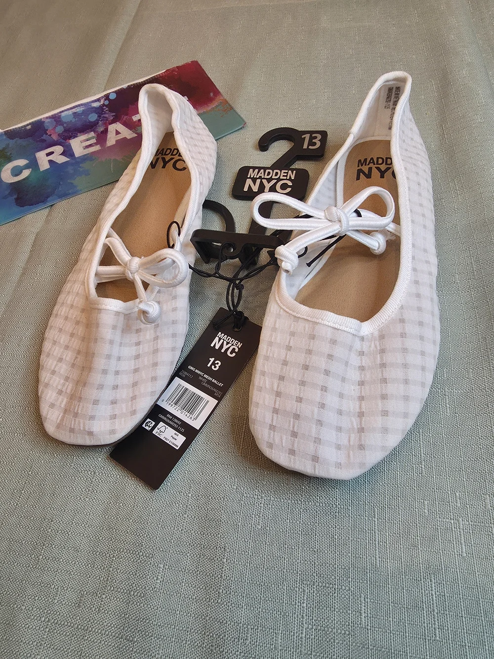 Madden NYC Girls' White Dress Ballet Flats Size 13